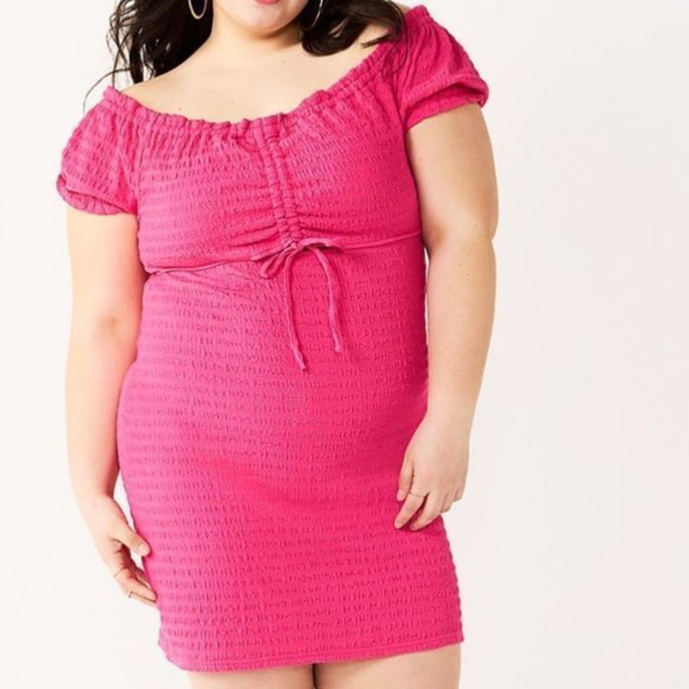 SO‎ junior plus size 3x smocked cutout minidress NWT